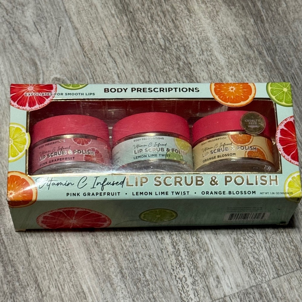 Spascriptions Fruit Glow 3 pc Polish Set Exfoliating Facial‎ Polish w Vit. A,C,E